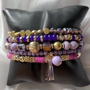 Beaded tassel bracelet set